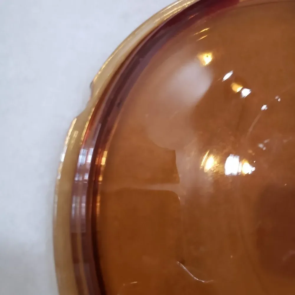 Vintage Anchor Ovenware Amber Brown Casserole Dish w/Lid & Basket 1.5 Qt